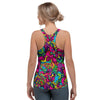 Cat Hippie Psychedelic Women's Racerback Tank Top-grizzshop