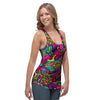 Cat Hippie Psychedelic Women's Racerback Tank Top-grizzshop