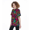 Cat Hippie Psychedelic Women's Short Sleeve Shirts-grizzshop