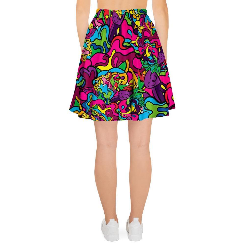 Cat Hippie Psychedelic Women's Skirt-grizzshop