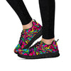 Cat Hippie Psychedelic Women's Sneakers-grizzshop