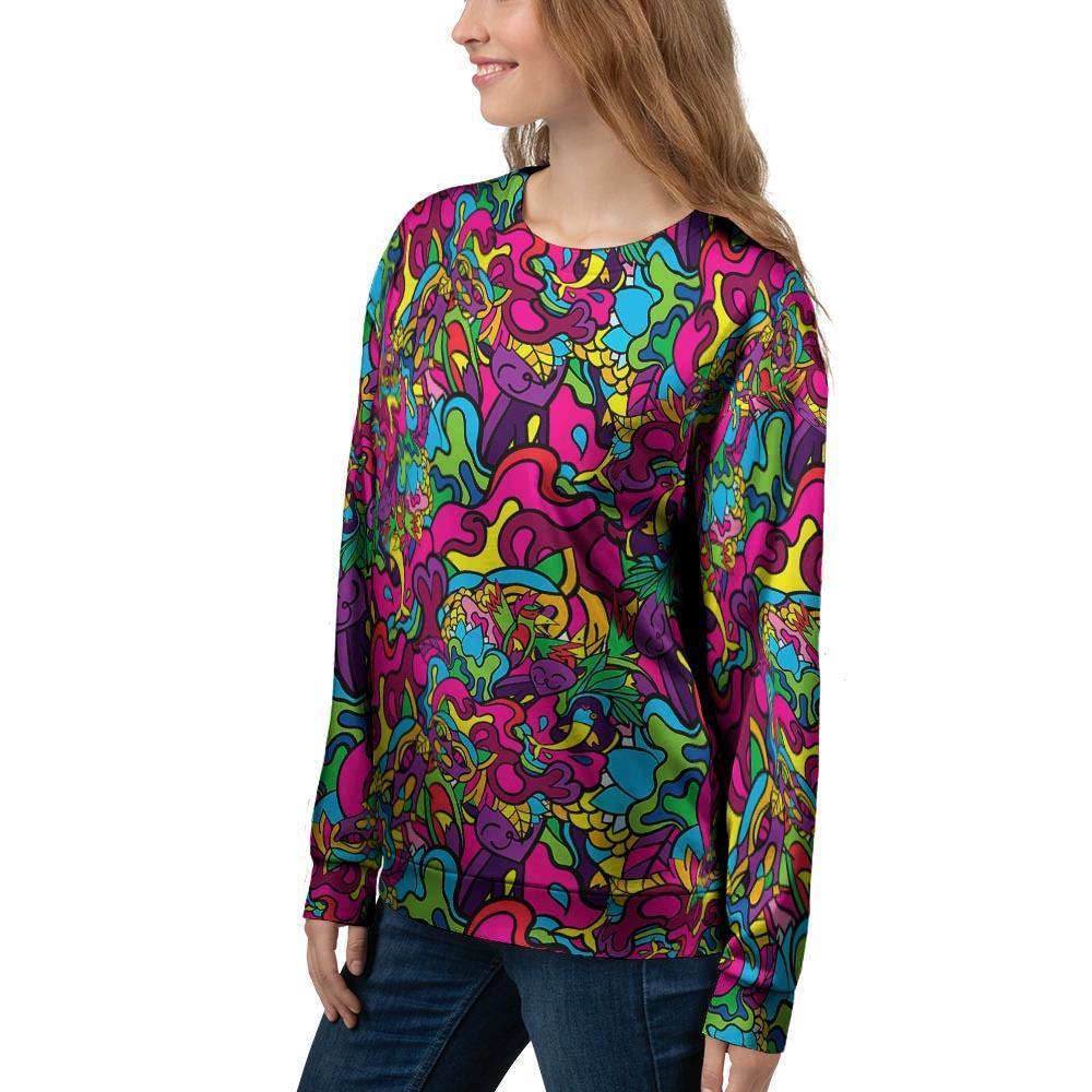 Cat Hippie Psychedelic Women's Sweatshirt-grizzshop