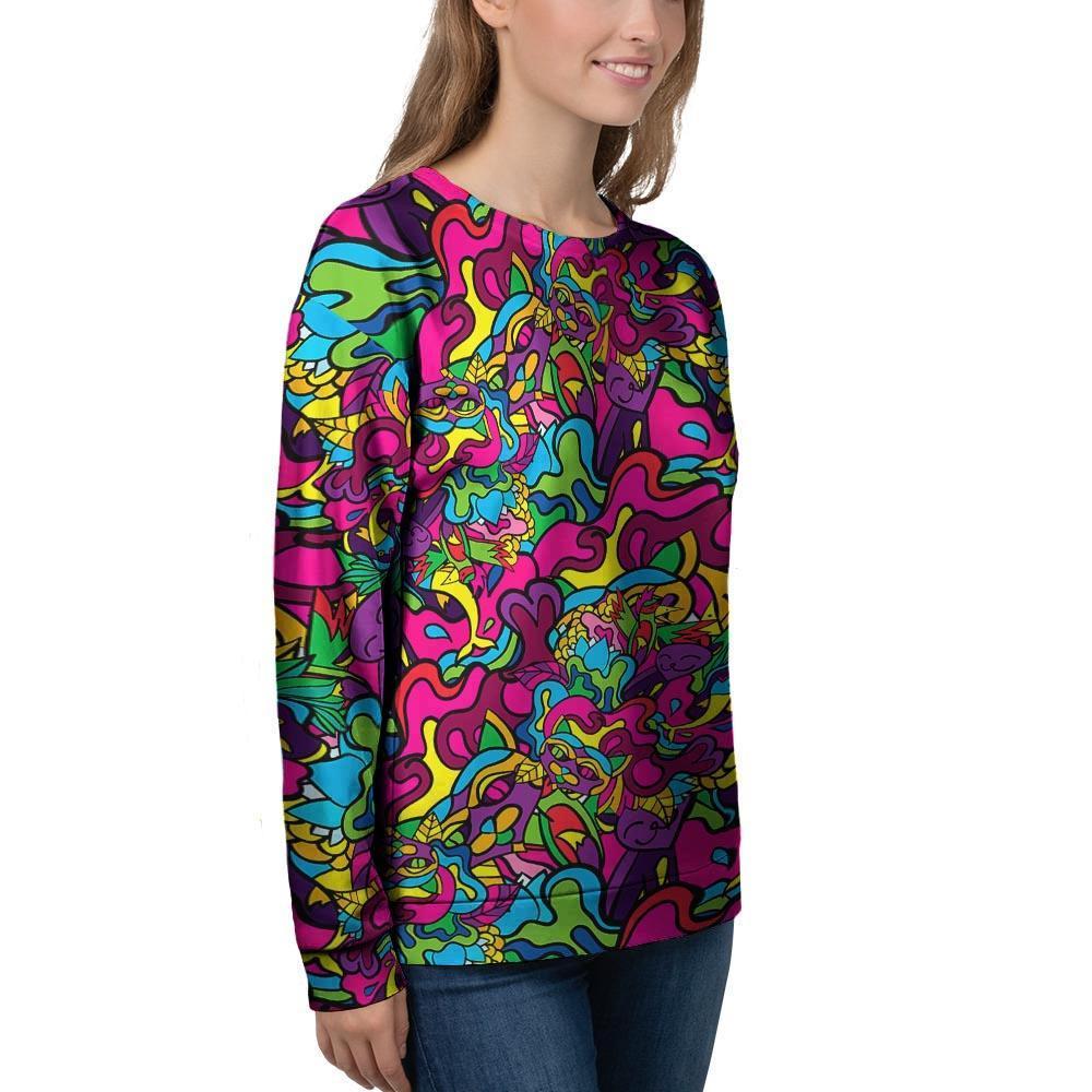 Cat Hippie Psychedelic Women's Sweatshirt-grizzshop