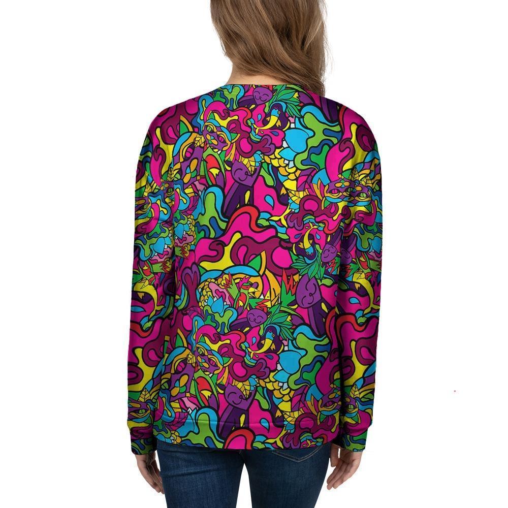 Cat Hippie Psychedelic Women's Sweatshirt-grizzshop