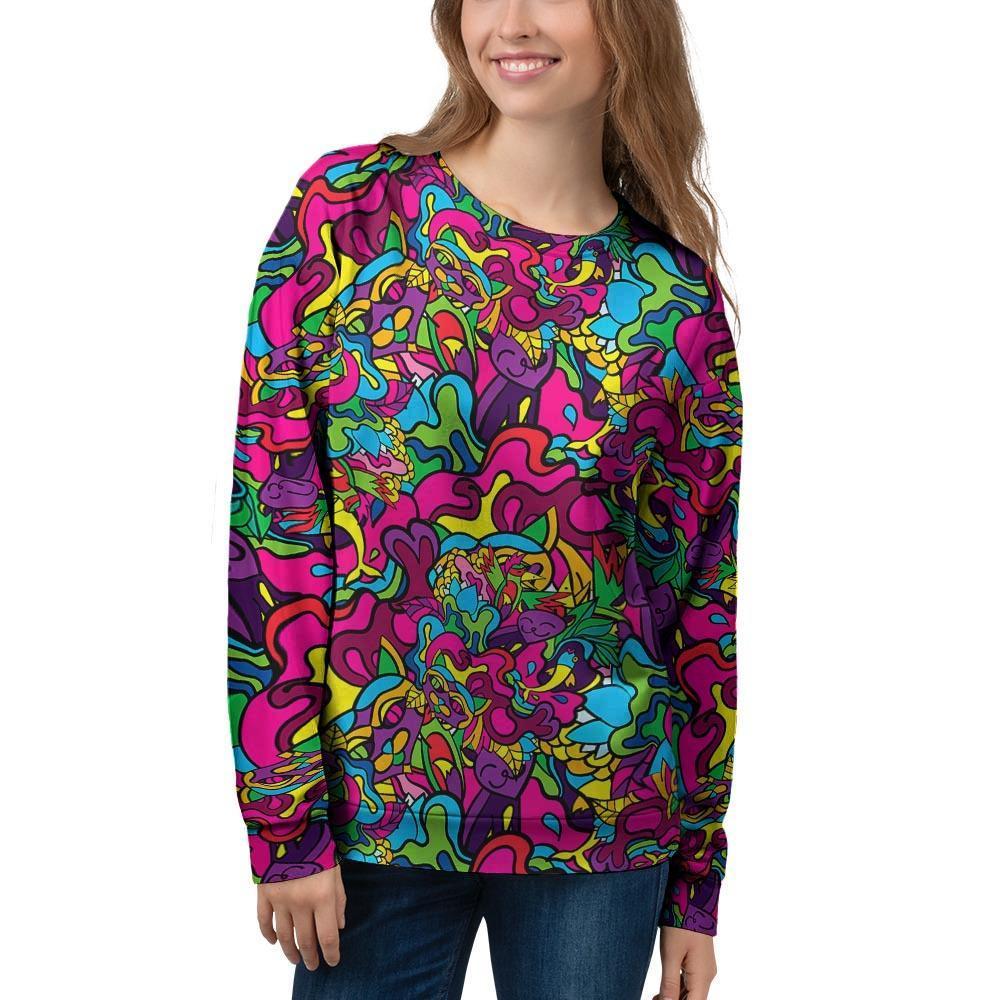 Cat Hippie Psychedelic Women's Sweatshirt-grizzshop