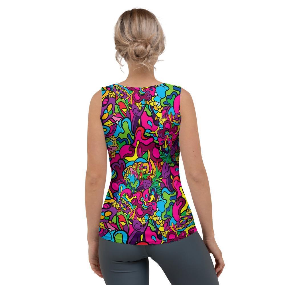 Cat Hippie Psychedelic Women's Tank Top-grizzshop