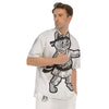 Cat Karate Print Men's Short Sleeve Shirts-grizzshop