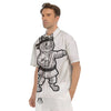 Cat Karate Print Men's Short Sleeve Shirts-grizzshop