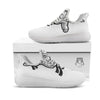 Cat Karate Print White Athletic Shoes-grizzshop