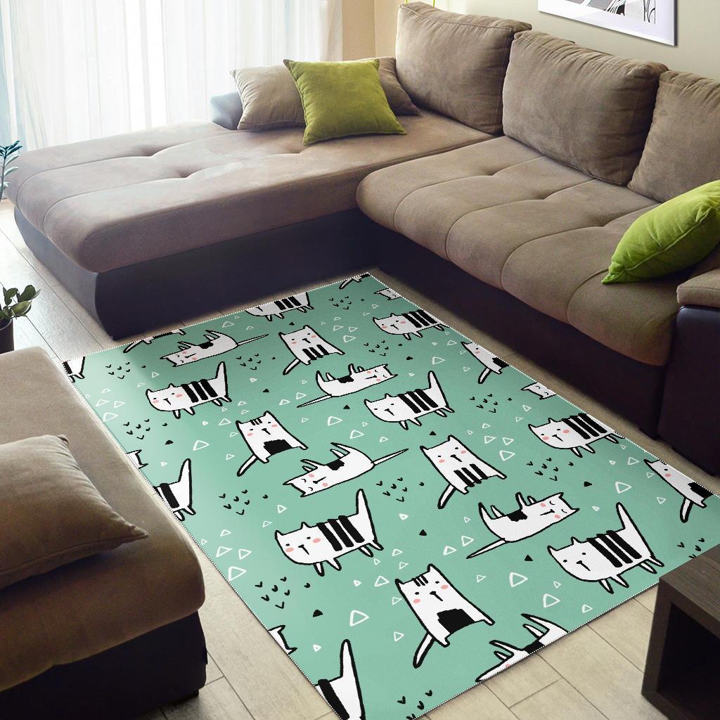 Cat Kitten Pattern Print Floor Mat-grizzshop