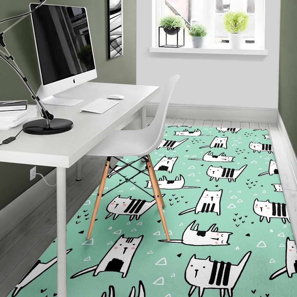 Cat Kitten Pattern Print Floor Mat-grizzshop