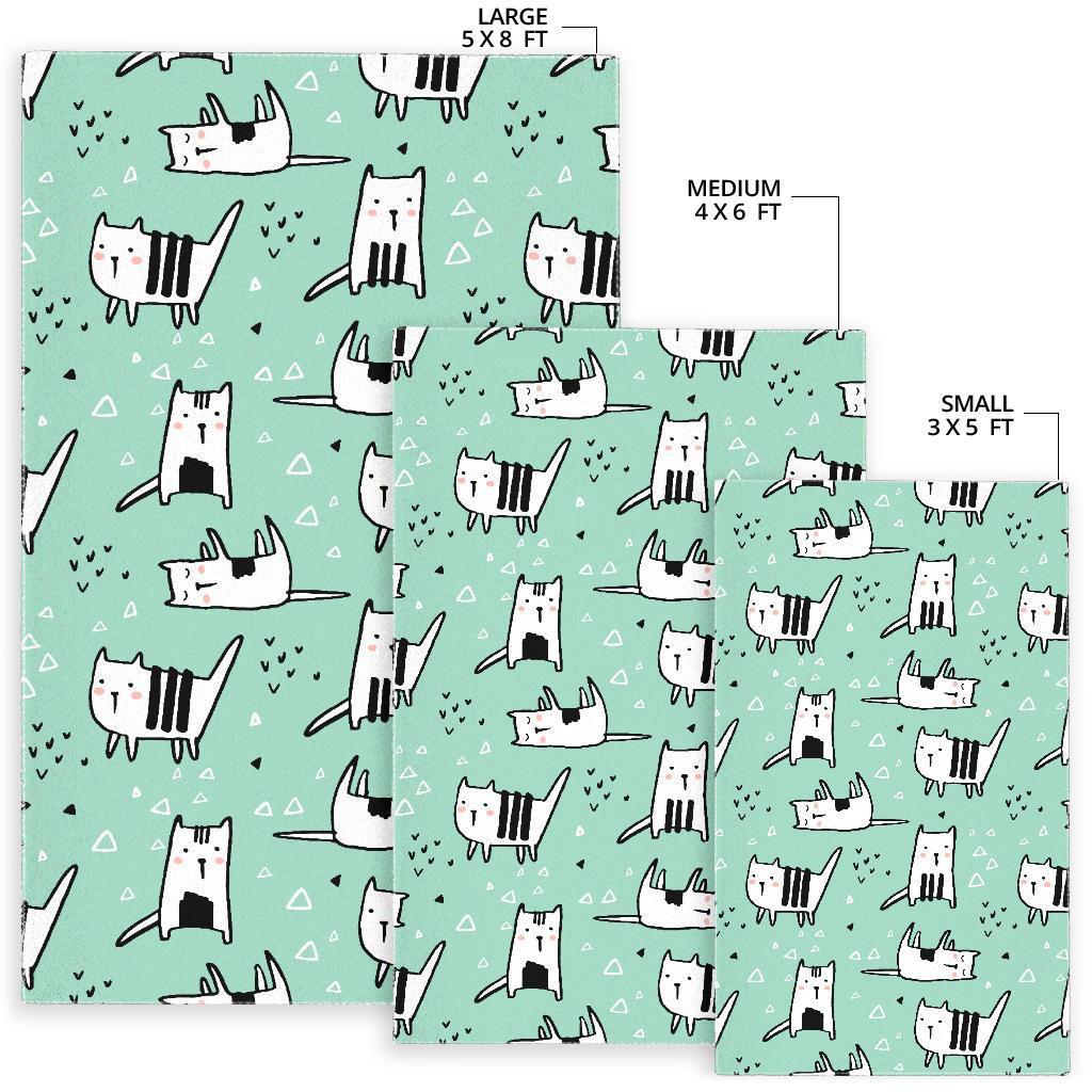 Cat Kitten Pattern Print Floor Mat-grizzshop