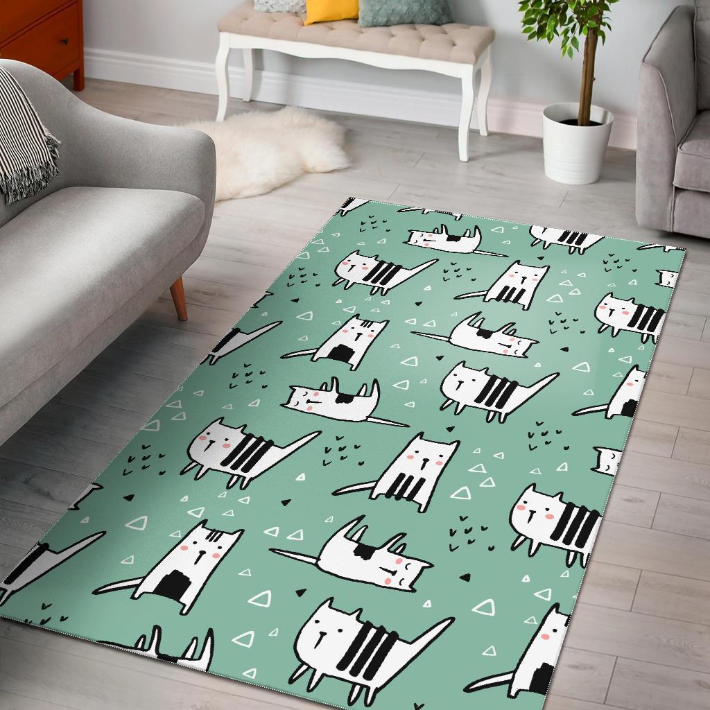 Cat Kitten Pattern Print Floor Mat-grizzshop