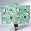 Cat Kitten Pattern Print Hooded Blanket-grizzshop