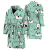 Cat Kitten Pattern Print Men Long Robe-grizzshop