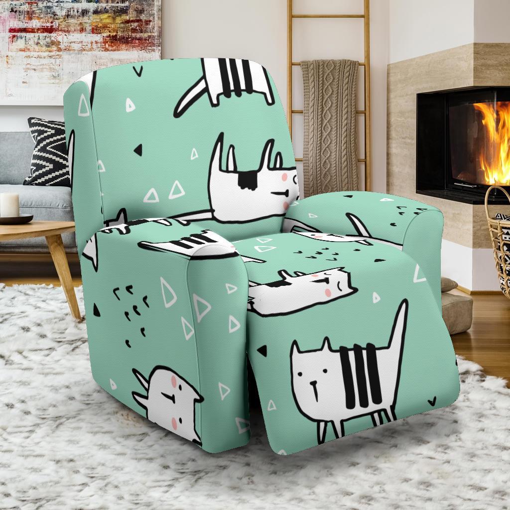 Cat Kitten Pattern Print Recliner Cover-grizzshop