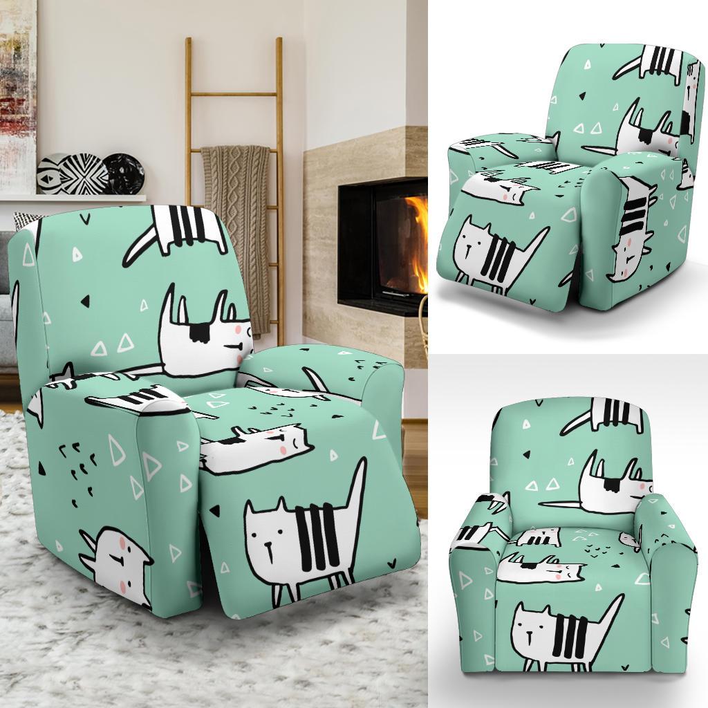 Cat Kitten Pattern Print Recliner Cover-grizzshop