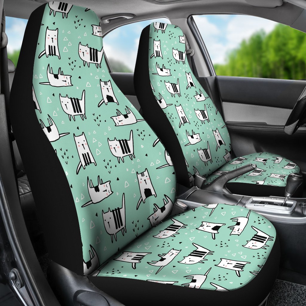 Cat Kitten Pattern Print Universal Fit Car Seat Cover-grizzshop