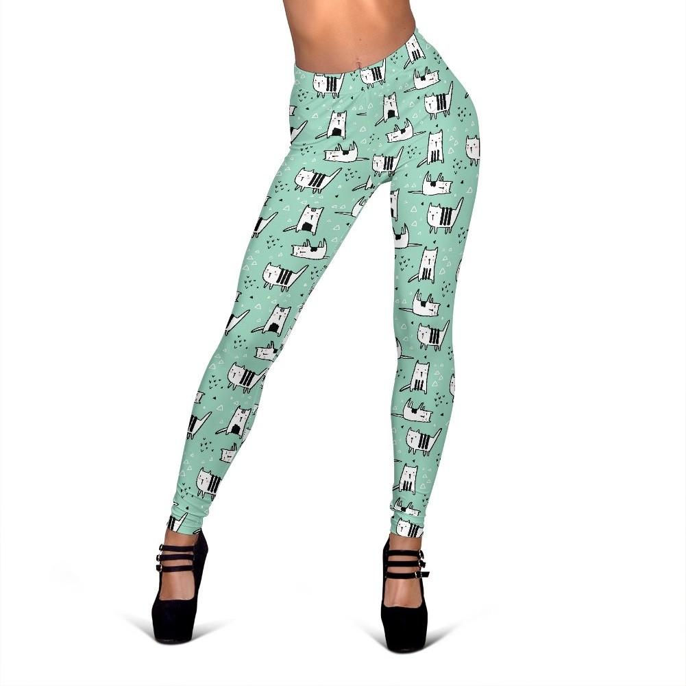 Cat Kitten Pattern Print Women Leggings-grizzshop