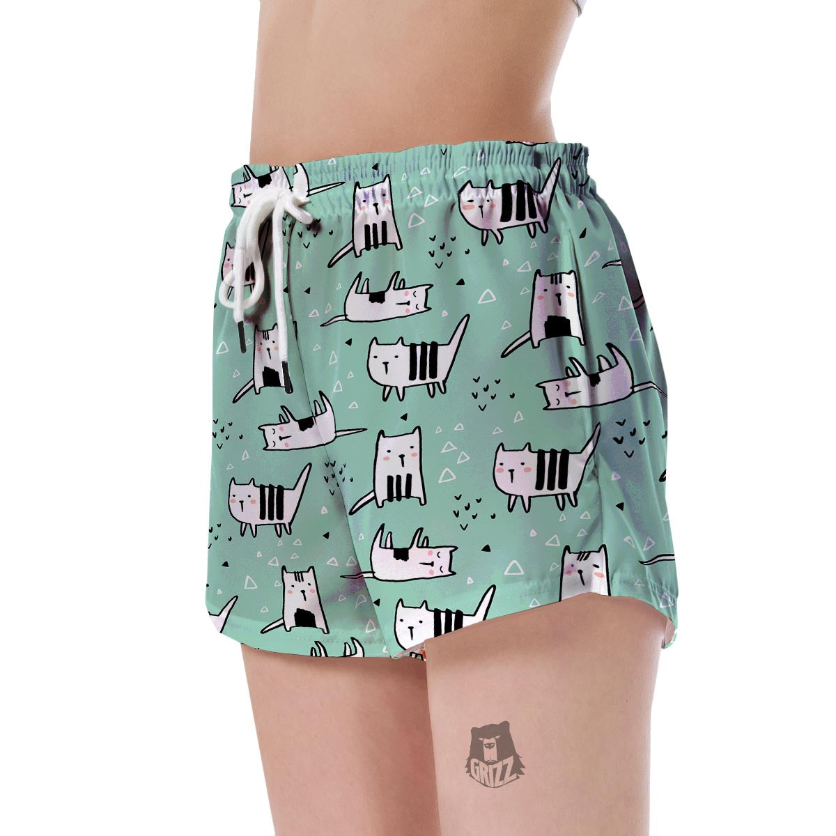 Cat Kitten Pattern Print Women's Shorts-grizzshop