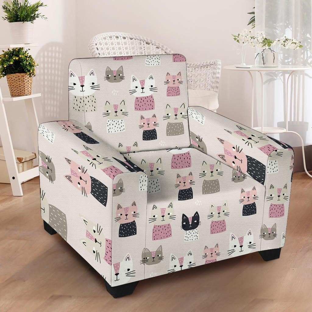 Cat Print Armchair Cover-grizzshop