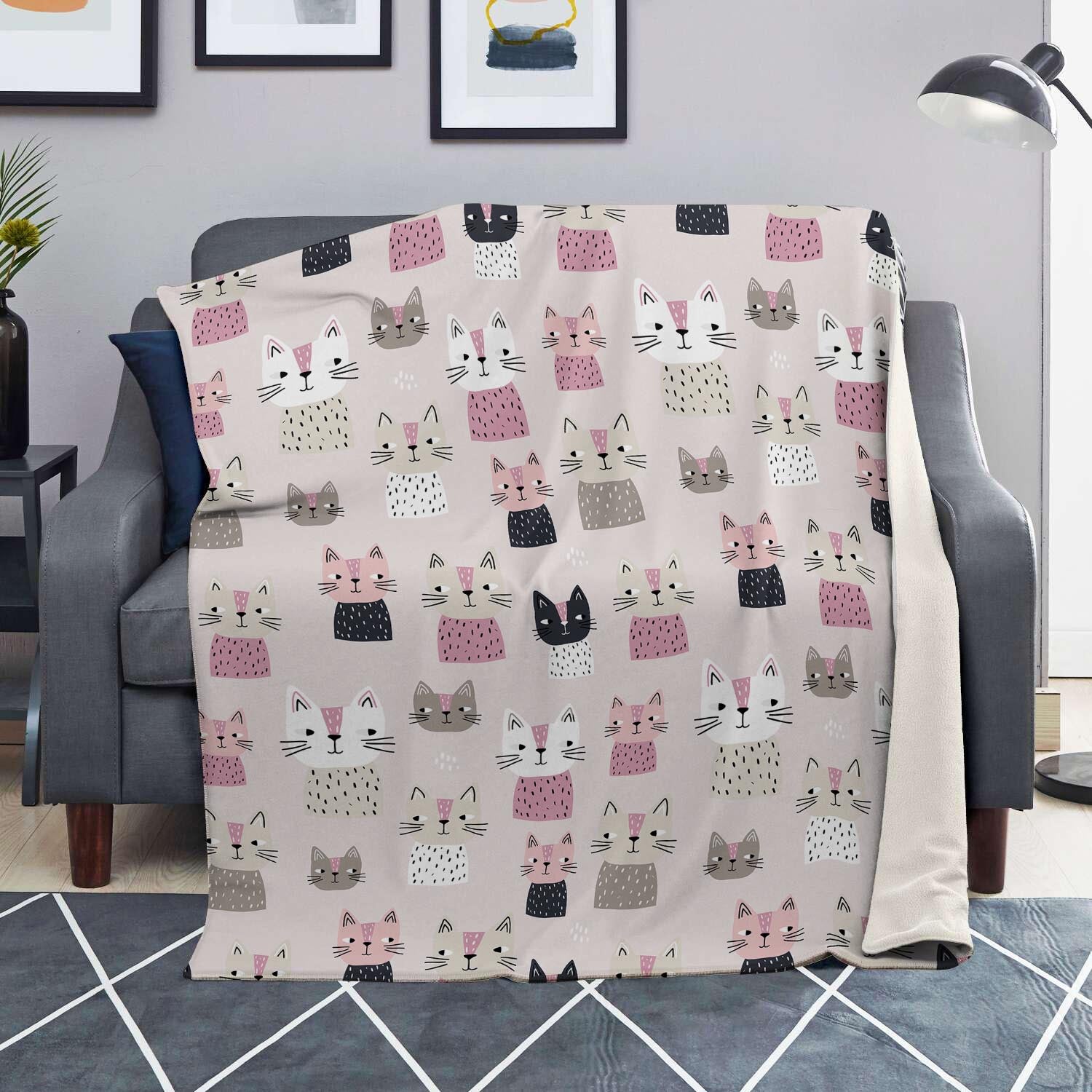 Cat Print Blanket-grizzshop