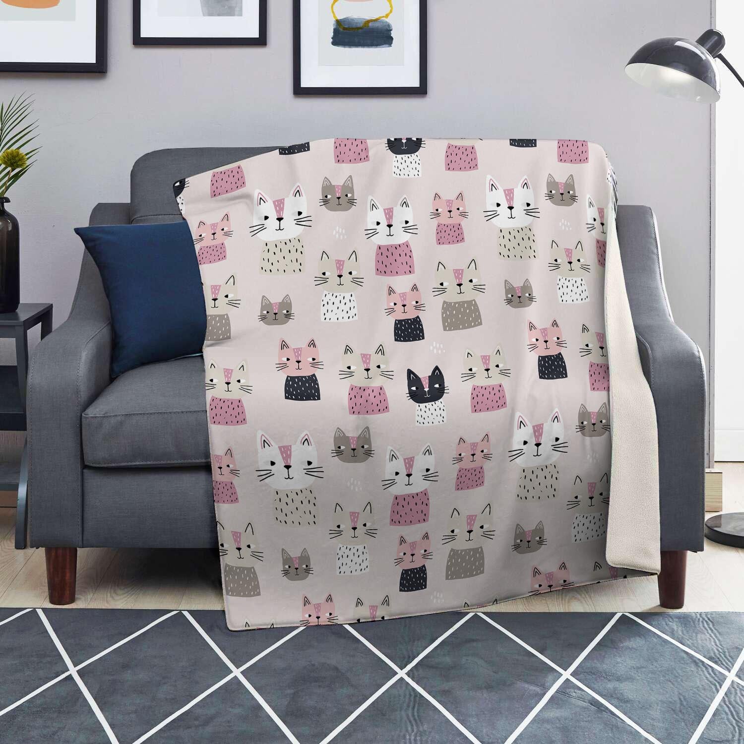 Cat Print Blanket-grizzshop