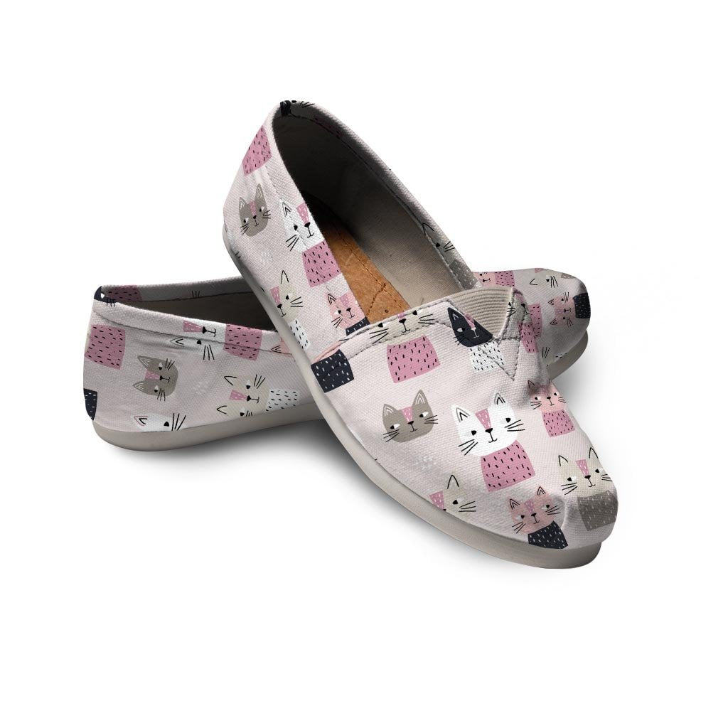 Cat Print Canvas Shoes-grizzshop