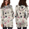 Cat Print Hoodie Dress-grizzshop