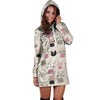 Cat Print Hoodie Dress-grizzshop