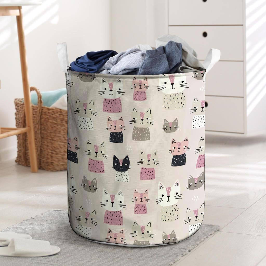 Cat Print Laundry Basket-grizzshop