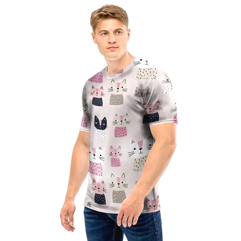 Cat Print Men T Shirt-grizzshop