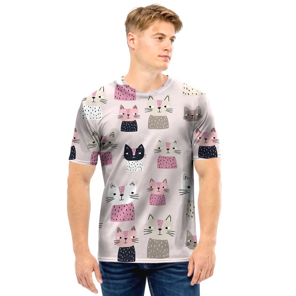 Cat Print Men T Shirt-grizzshop