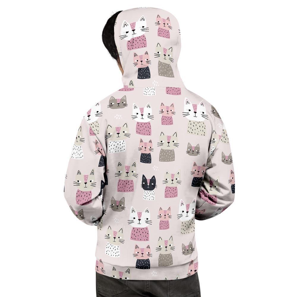 Cat Print Men's Hoodie-grizzshop