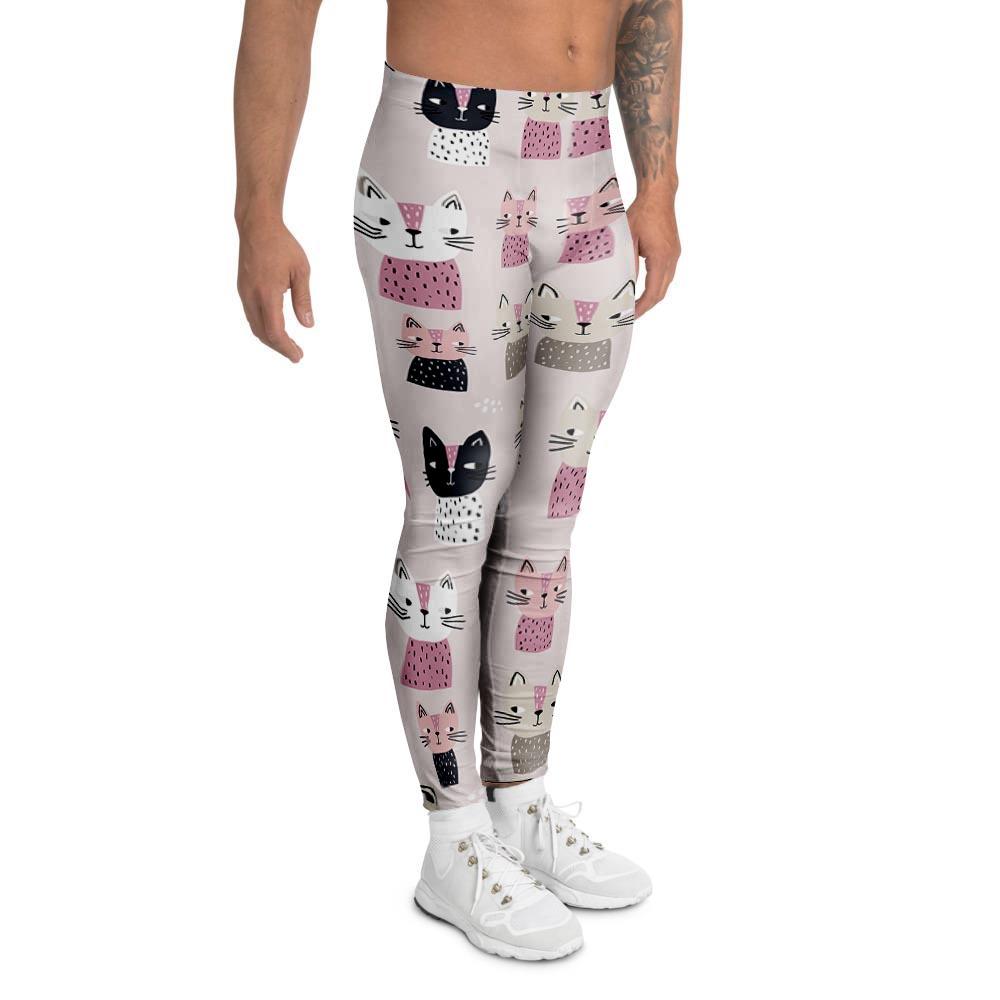 Cat Print Men's Leggings-grizzshop