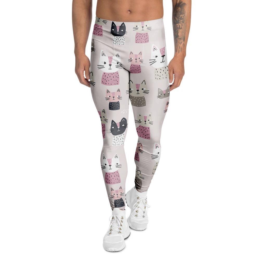 Cat Print Men's Leggings-grizzshop