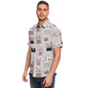 Cat Print Men's Short Sleeve Shirt-grizzshop