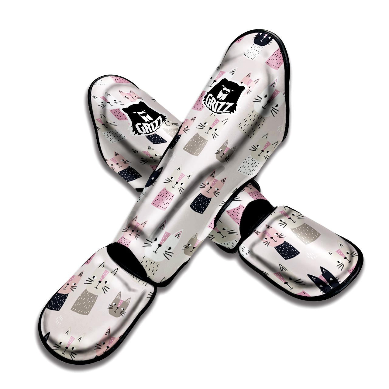 Cat Print Muay Thai Shin Guard-grizzshop