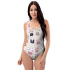 Cat Print One Piece Swimsuite-grizzshop