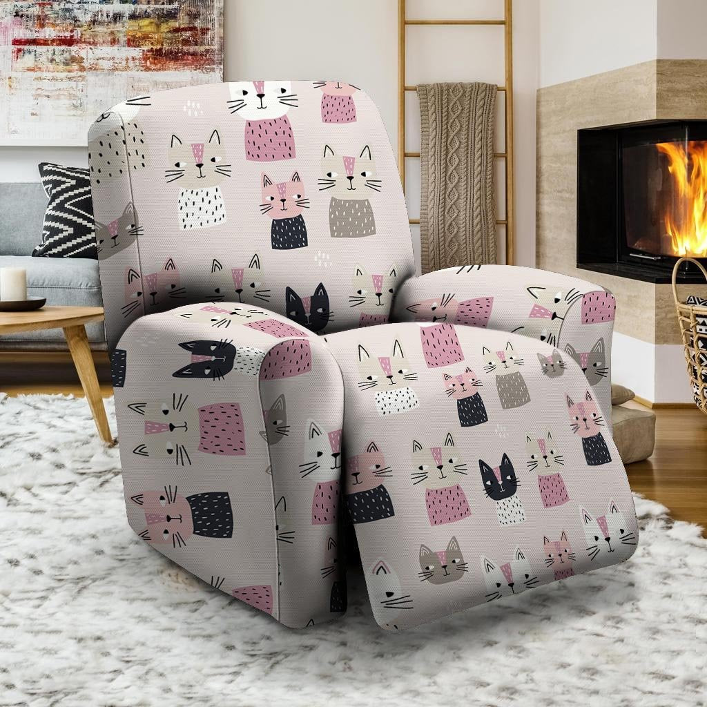 Cat Print Recliner Cover-grizzshop