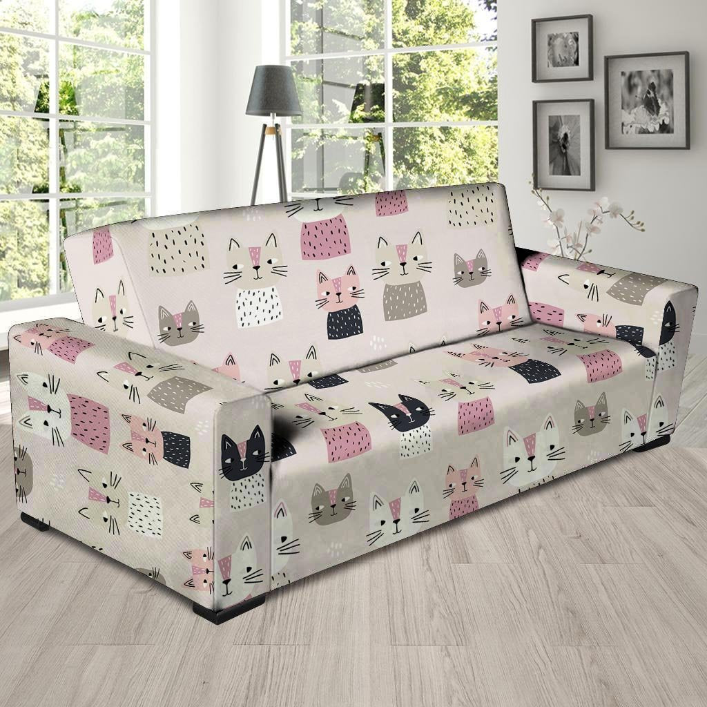 Cat Print Sofa Cover-grizzshop