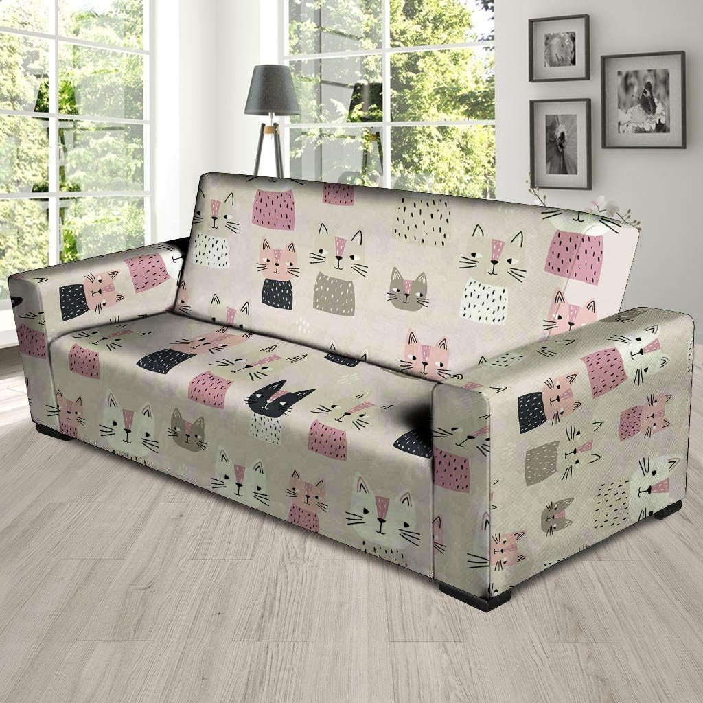 Cat Print Sofa Cover-grizzshop