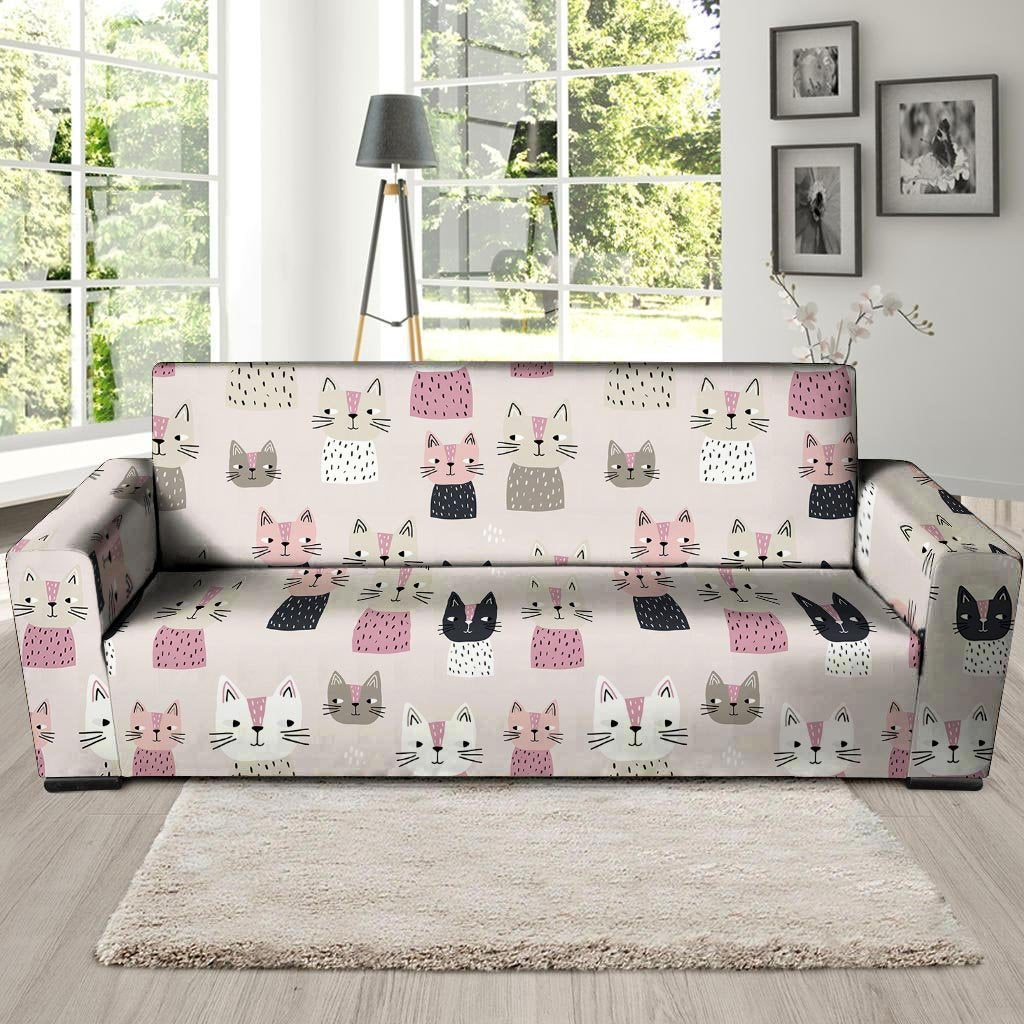 Cat Print Sofa Cover-grizzshop