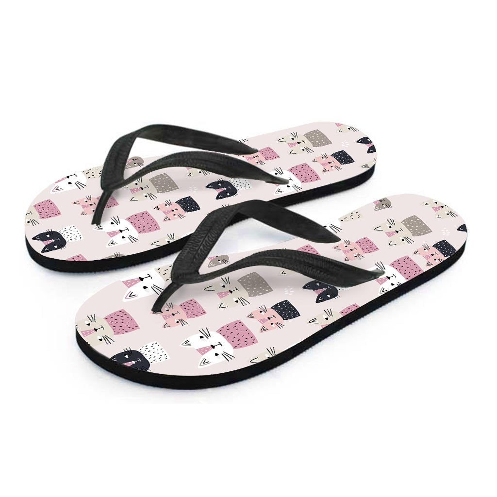 Cat Print Women's Flip Flops-grizzshop