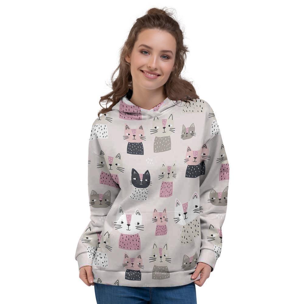 Cat Print Women's Hoodie-grizzshop