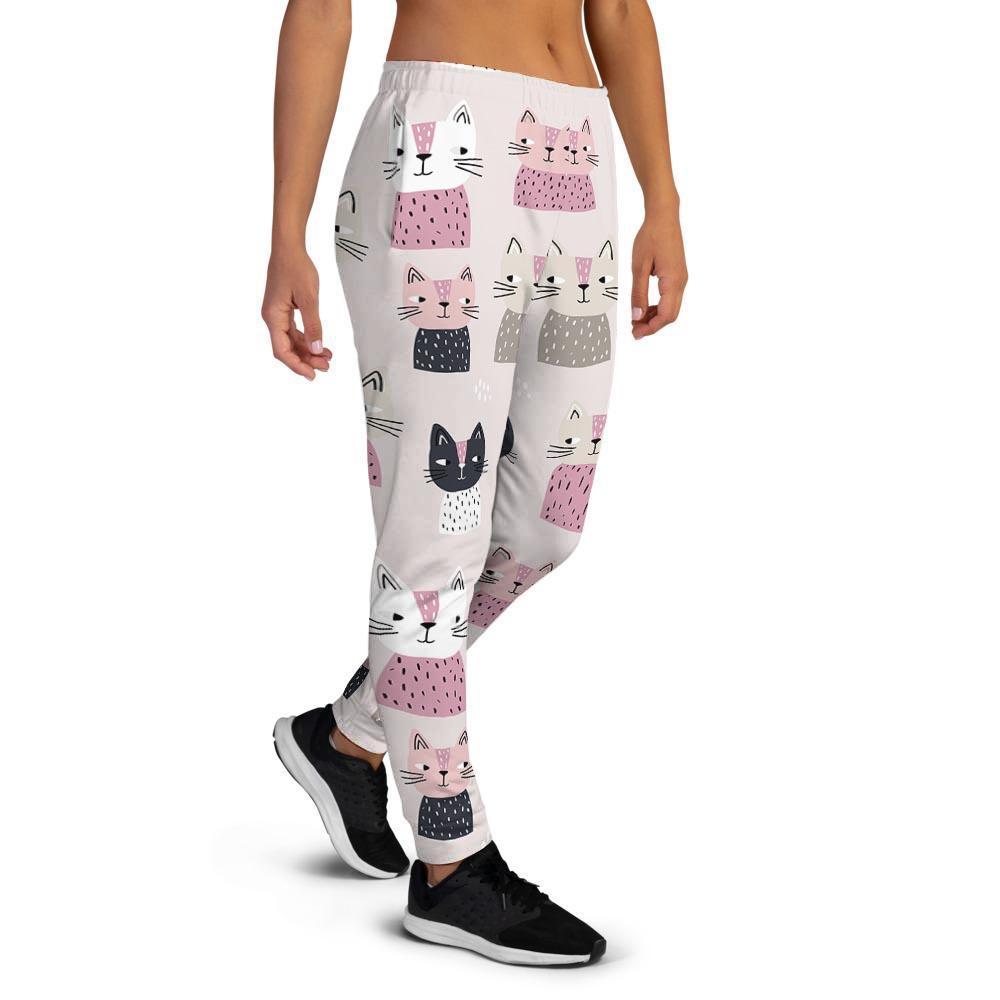 Cat Print Women's Joggers-grizzshop