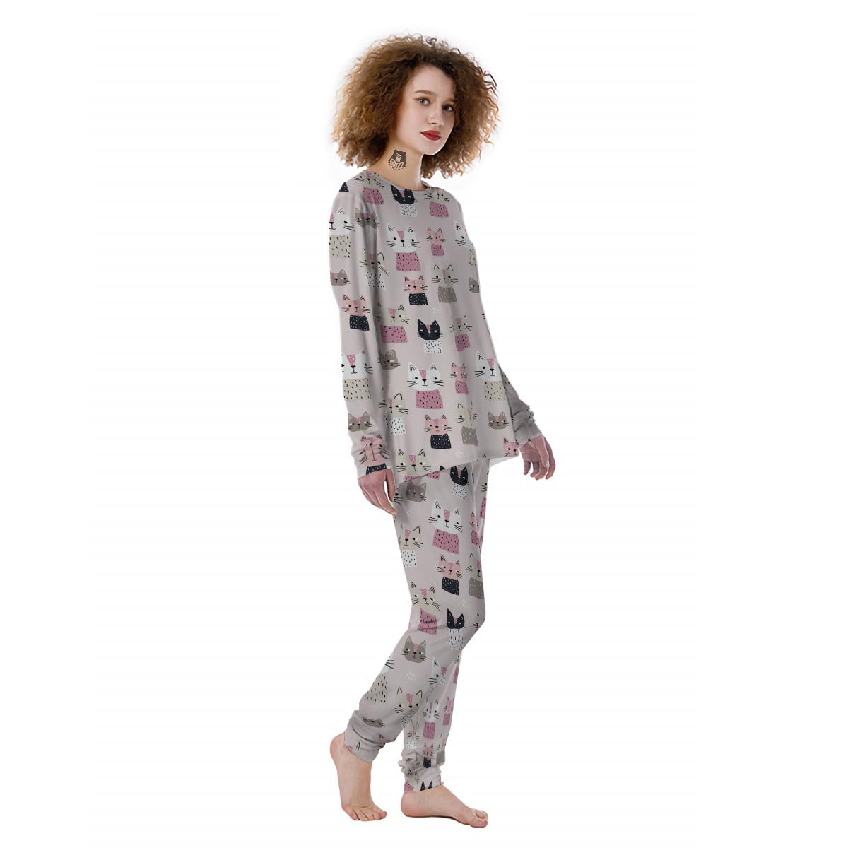 Cat Print Women's Pajamas-grizzshop