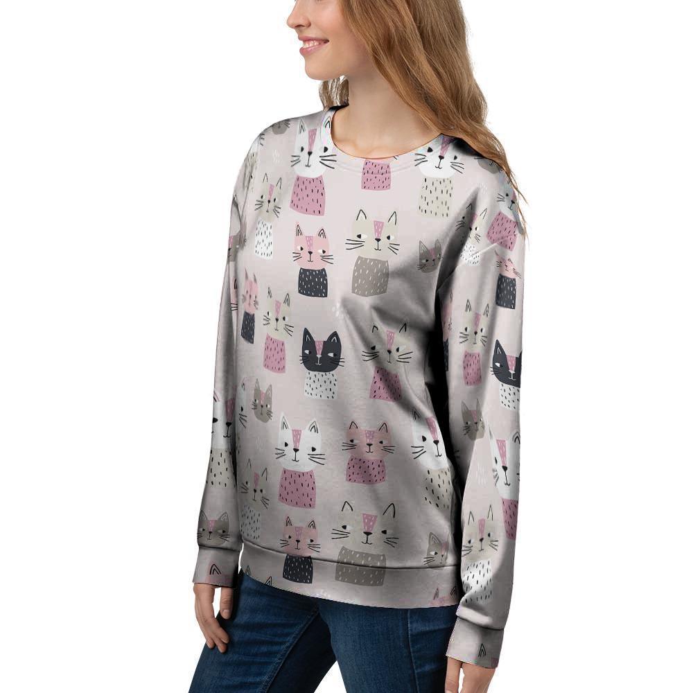 Cat Print Women's Sweatshirt-grizzshop