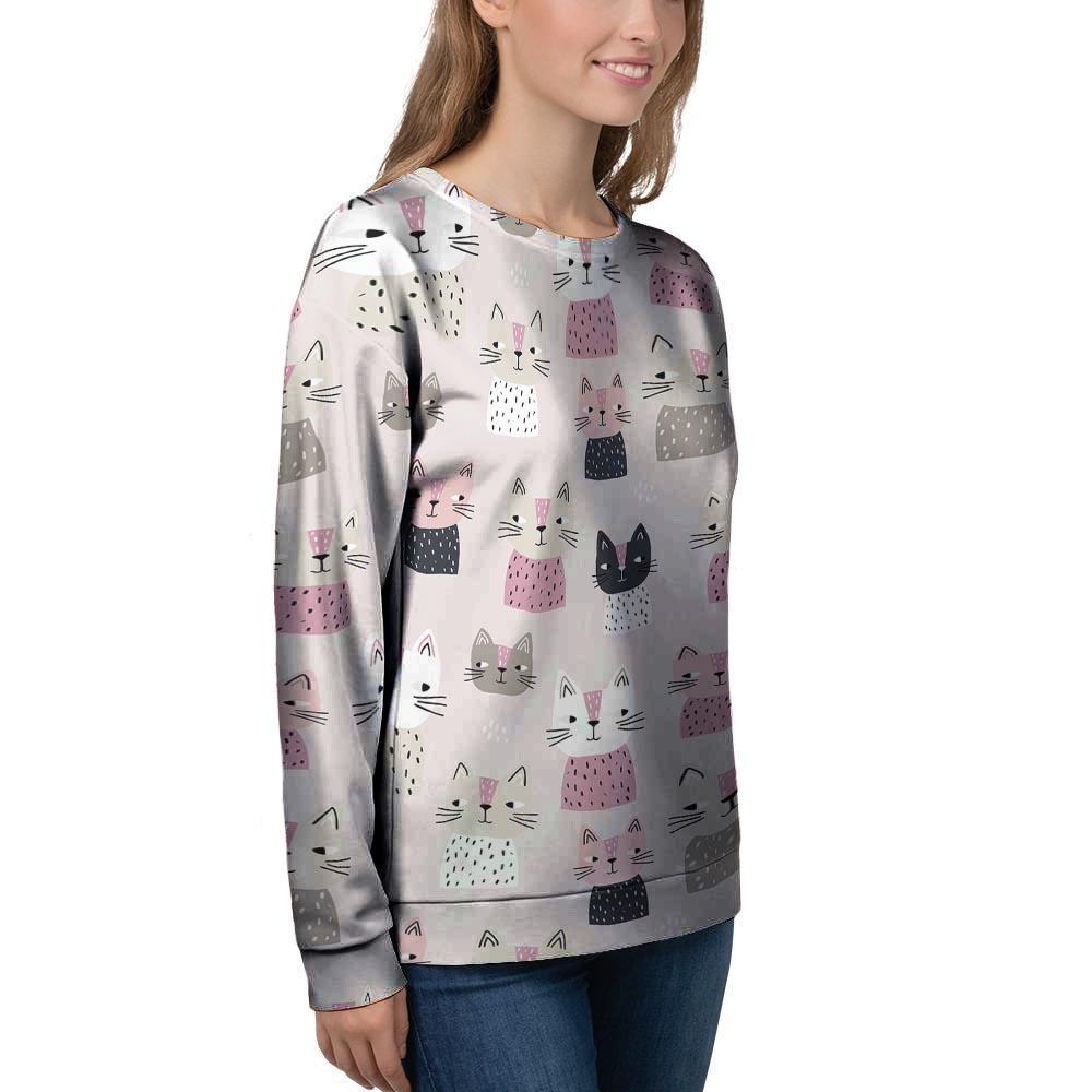 Cat Print Women's Sweatshirt-grizzshop