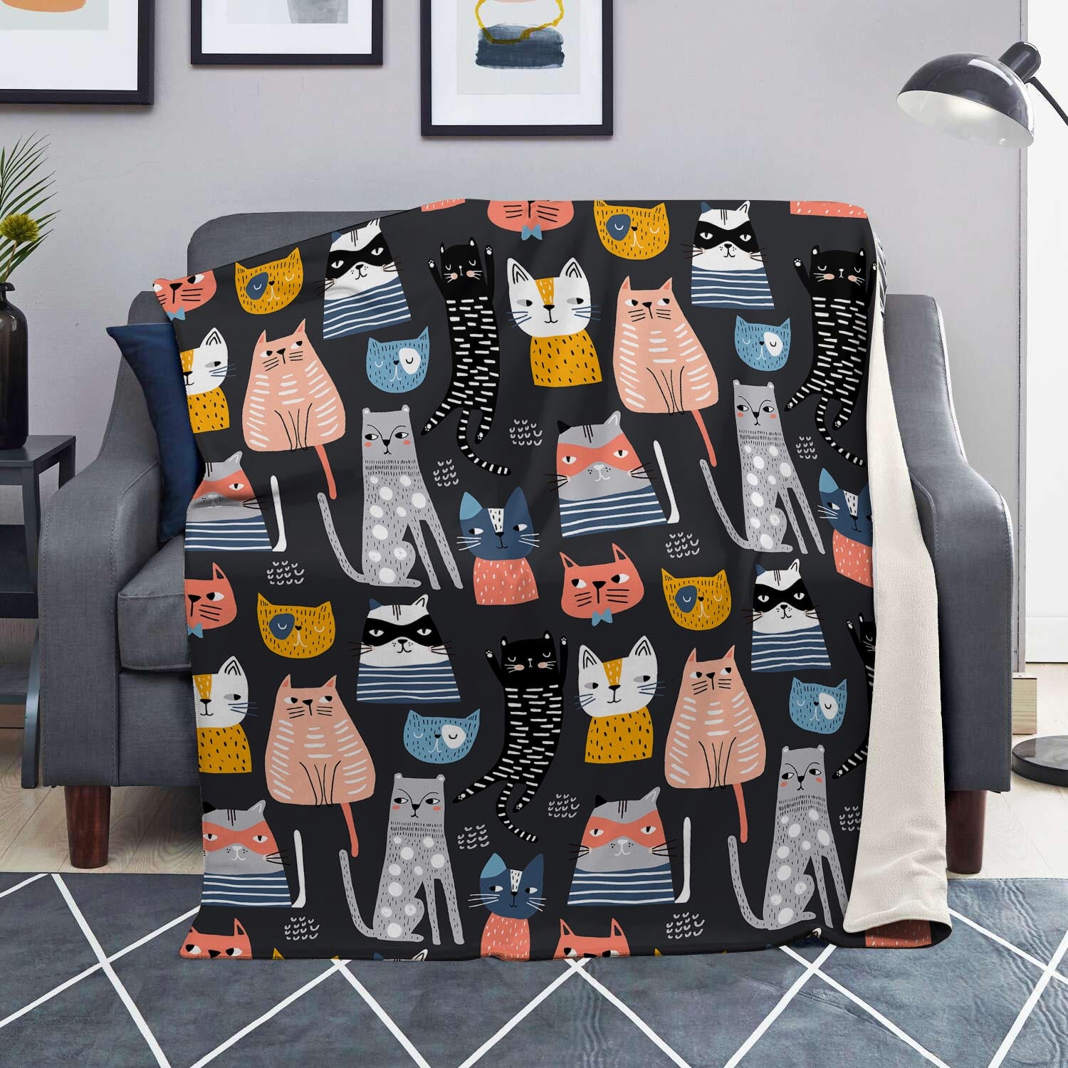 Cat Style Print Blanket-grizzshop